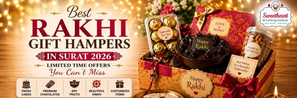 Best Rakhi gift hampers in Surat 2026 with cakes chocolates dry fruits and limited-time festive offers for brother and sister
